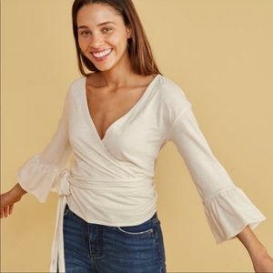 Marine layer off white wrap top XS